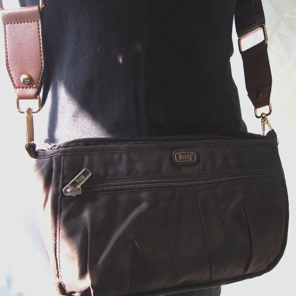Lug Parasail Brown Cosmetic Case/Crossbody w/Strap,Travel
